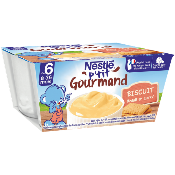  Váng Sữa Nestle P'tit Gourmand Vị Biscuit Cho Bé Từ 6M+ 
