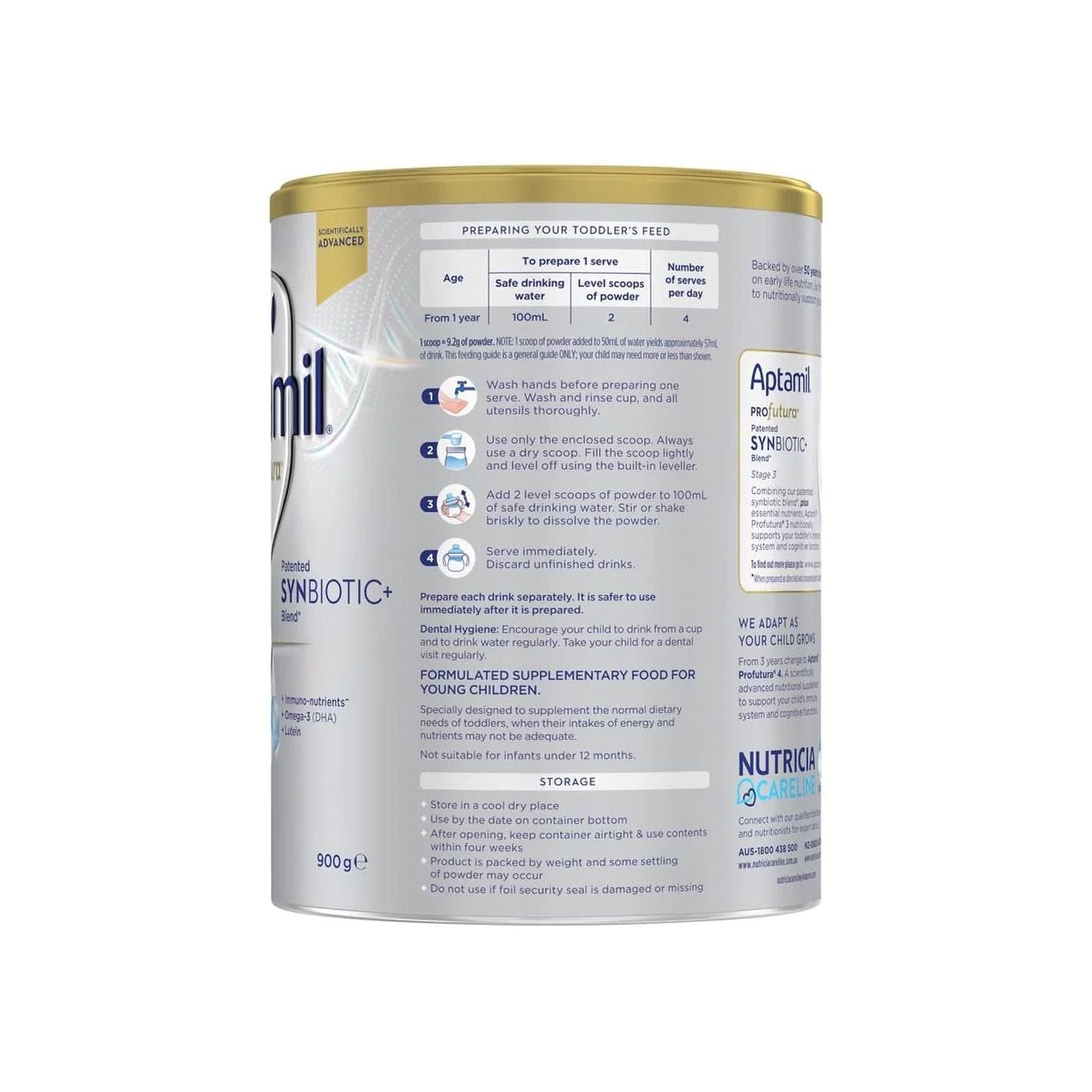  Sữa bột Aptamil Profutura Úc số 3 cho bé trên 1 tuổi (900g) - CT 