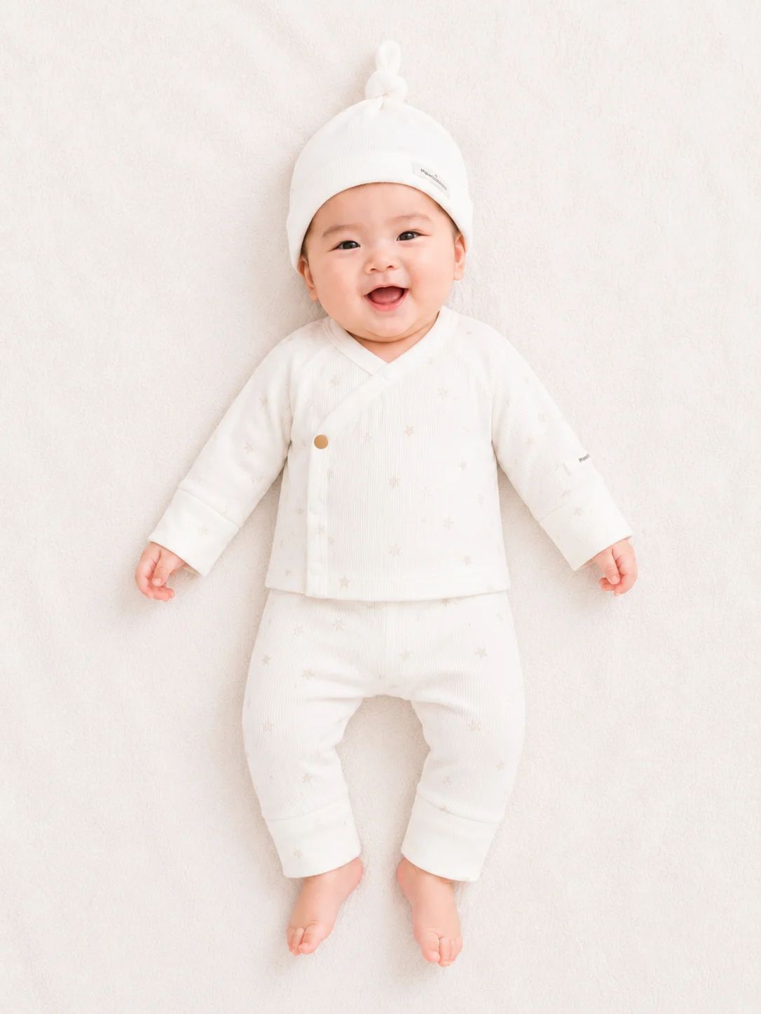  Bộ dài tay unisex Mamacheri sơ sinh cúc phối màu 