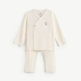  Bộ dài tay unisex Mamacheri thun gân tăm, cúc cài lệch 