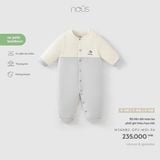  Bộ liền dài Nous màu be phối ghi thêu họa tiết 