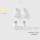  Set BTBC Nous màu trắng phối ghi in tràn họa tiết chó kẻ caro 