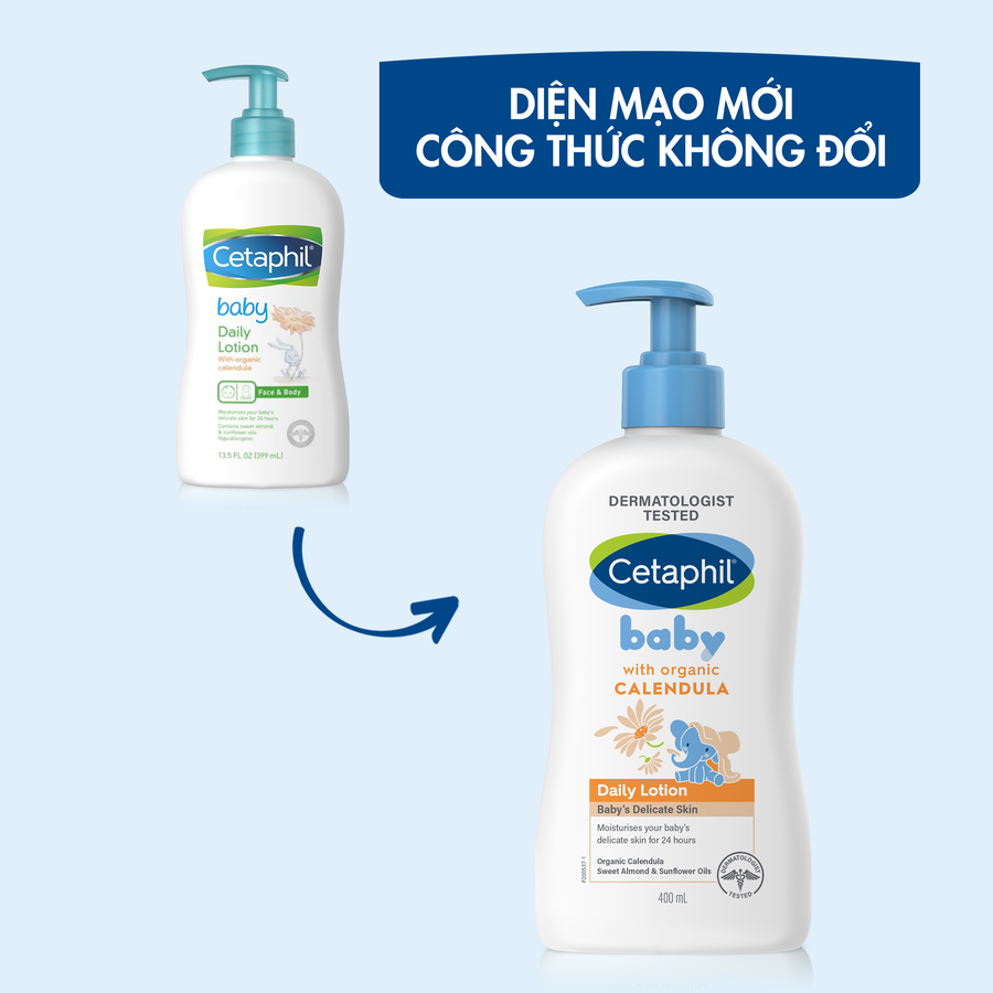  Sữa dưỡng thể cho bé Cetaphil Baby Daily Lotion với Hoa Cúc Calendula hữu cơ - 400ml 