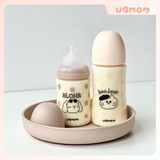  Bình Sữa PPSU Cổ Rộng UBmom Mèo Bonjour Begie 