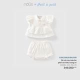  Bộ cộc tay màu be phối ren thêu trang trí Nous 