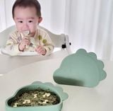  Khay Ăn Dặm Silicone Khủng Long Có Nắp Modui 