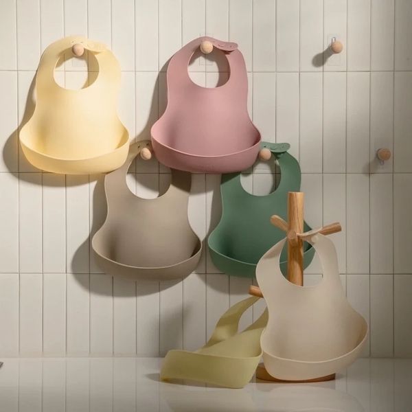  Yếm Ăn Dặm Màu Trơn Silicone Modui Cho Bé Từ 6M+ 