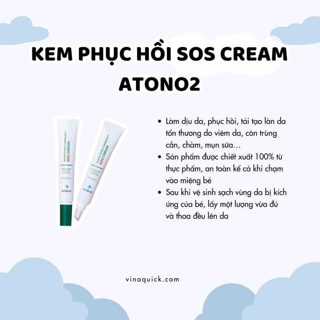  Kem Phục Hồi Chuyên Biệt Atono2 SOS Cream Cho Bé Từ Sơ Sinh (20ml) 