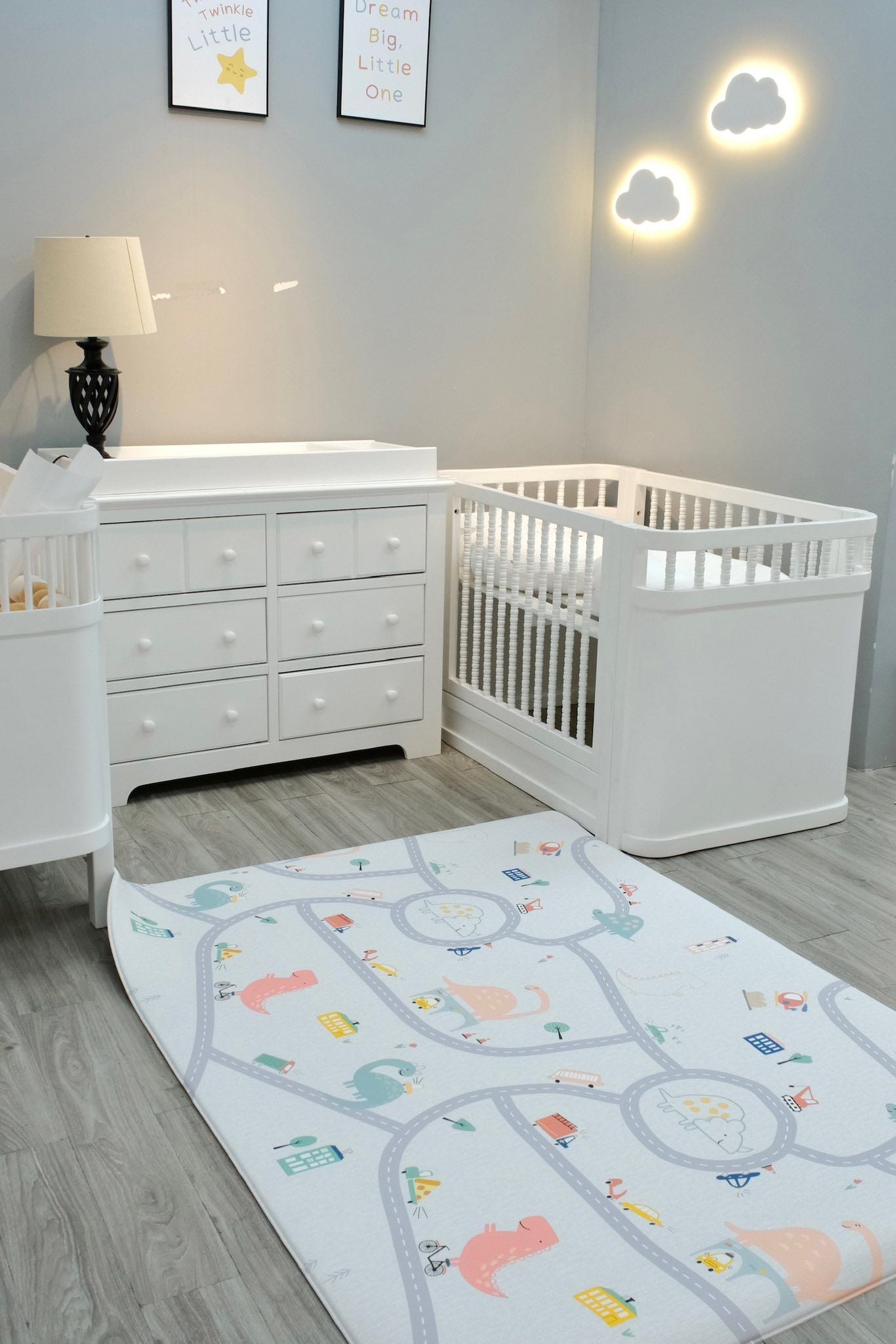  Thảm chơi PVC cao cấp cho bé Dwinguler - Dino Road and Solid 