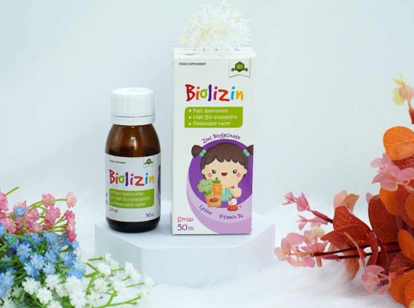  Siro Kẽm Hữu Cơ Biolizin Hỗ Trợ Ăn Ngon-Tăng Đề Kháng Cho Bé Vị Đào 50ml 