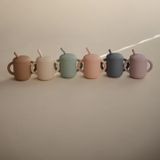  (A) Cốc Tập Uống Kèm Ống Hút Mushie Cho Bé 