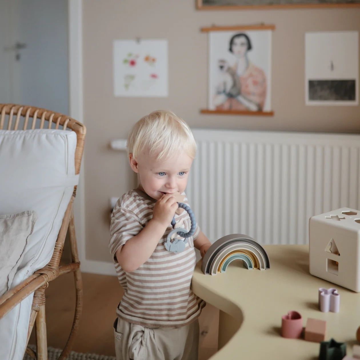  Bộ Vòng Đồ Chơi Gặm Nướu Mushie Teething Ring (A) 