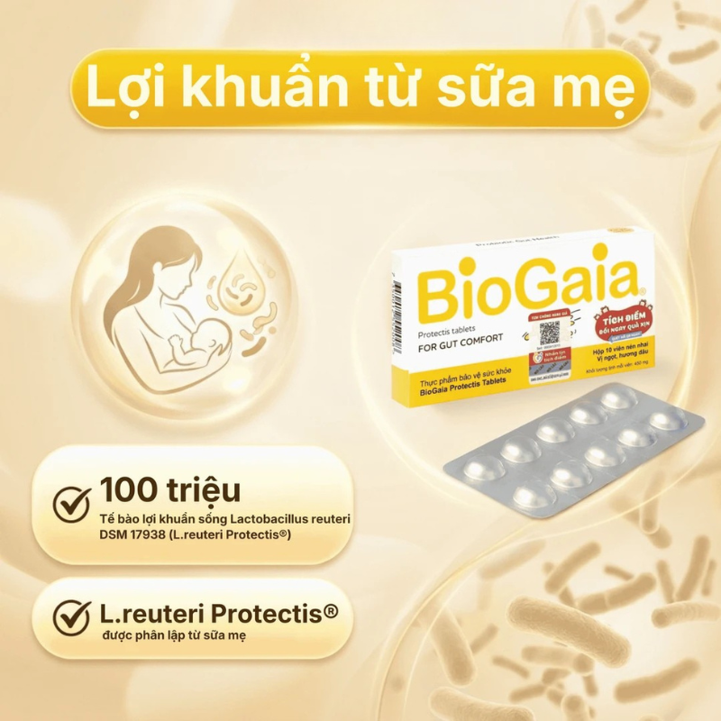  Viên bổ sung lợi khuẩn cho đường tiêu hóa BioGaia Protectis Tablets (10 viên) 