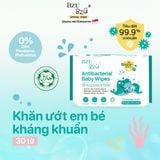  Khăn ướt diệt khuẩn Bzu Bzu Antibacterial Baby Wipes (Xanh Lá)- 30 Tờ 