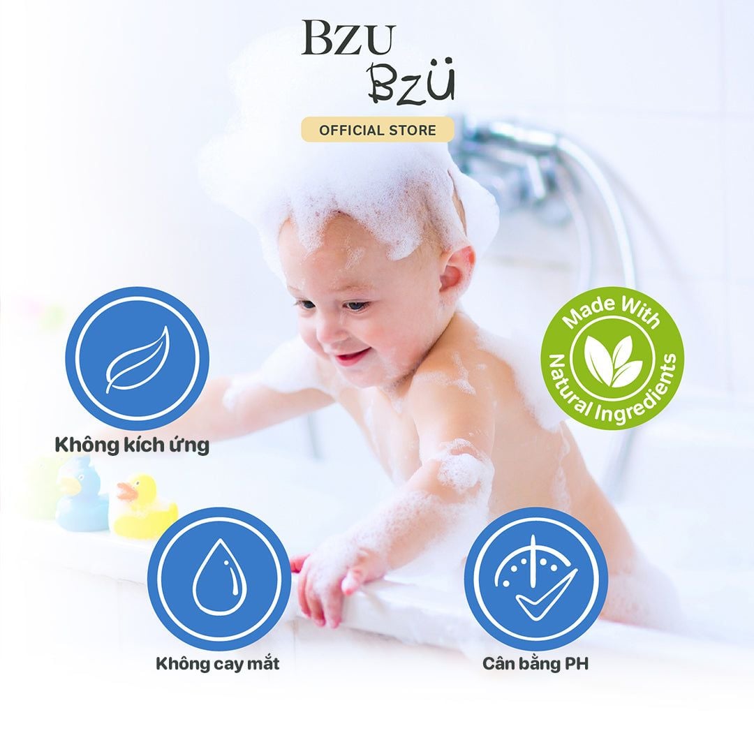  Sữa tắm gội toàn thân cho bé Bzu Bzu Head to Toe Baby Wash - Hương thư giãn 
