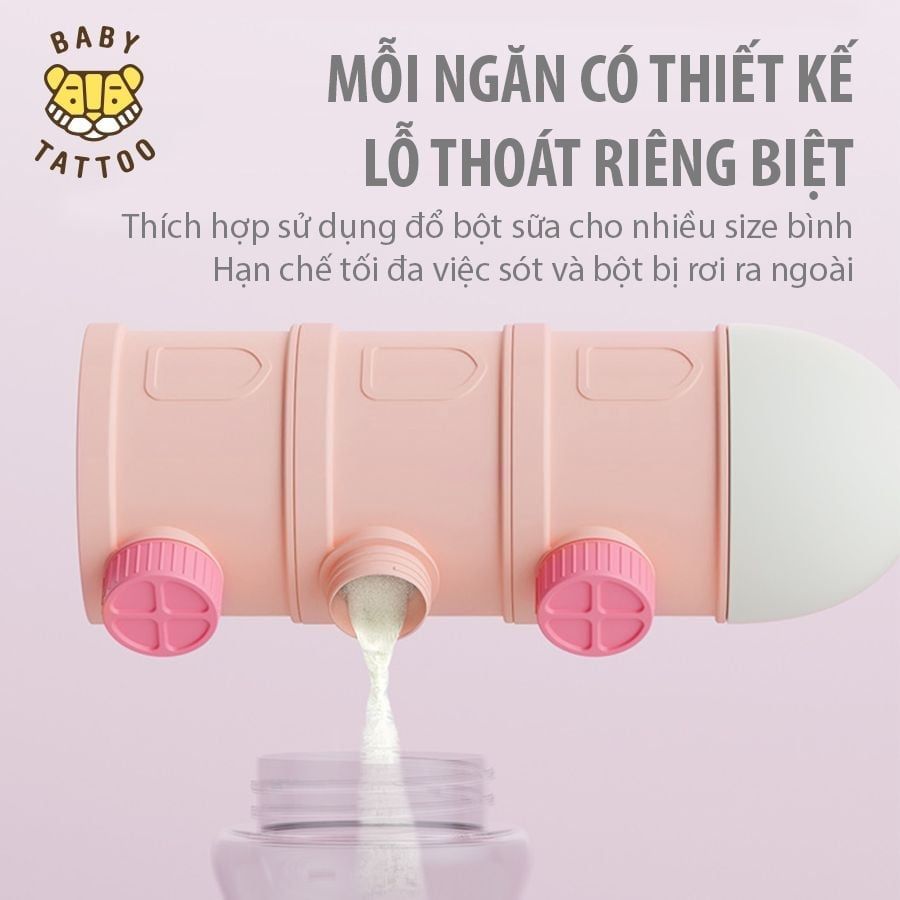  Hộp Chia Bột Sữa - Thức Ăn Nhiều Ngăn Baby Tattoo 