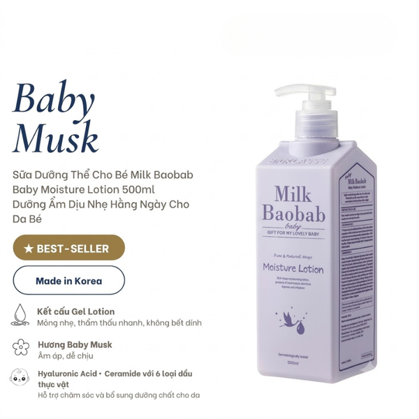  Sữa Dưỡng Thể Hằng Ngày Milk Baobab Baby Moisture Lotion 
