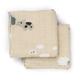  Set 2 Khăn Vỗ Ợ Tiny Farm Cotton Done By Deer (65 x 65 cm) 