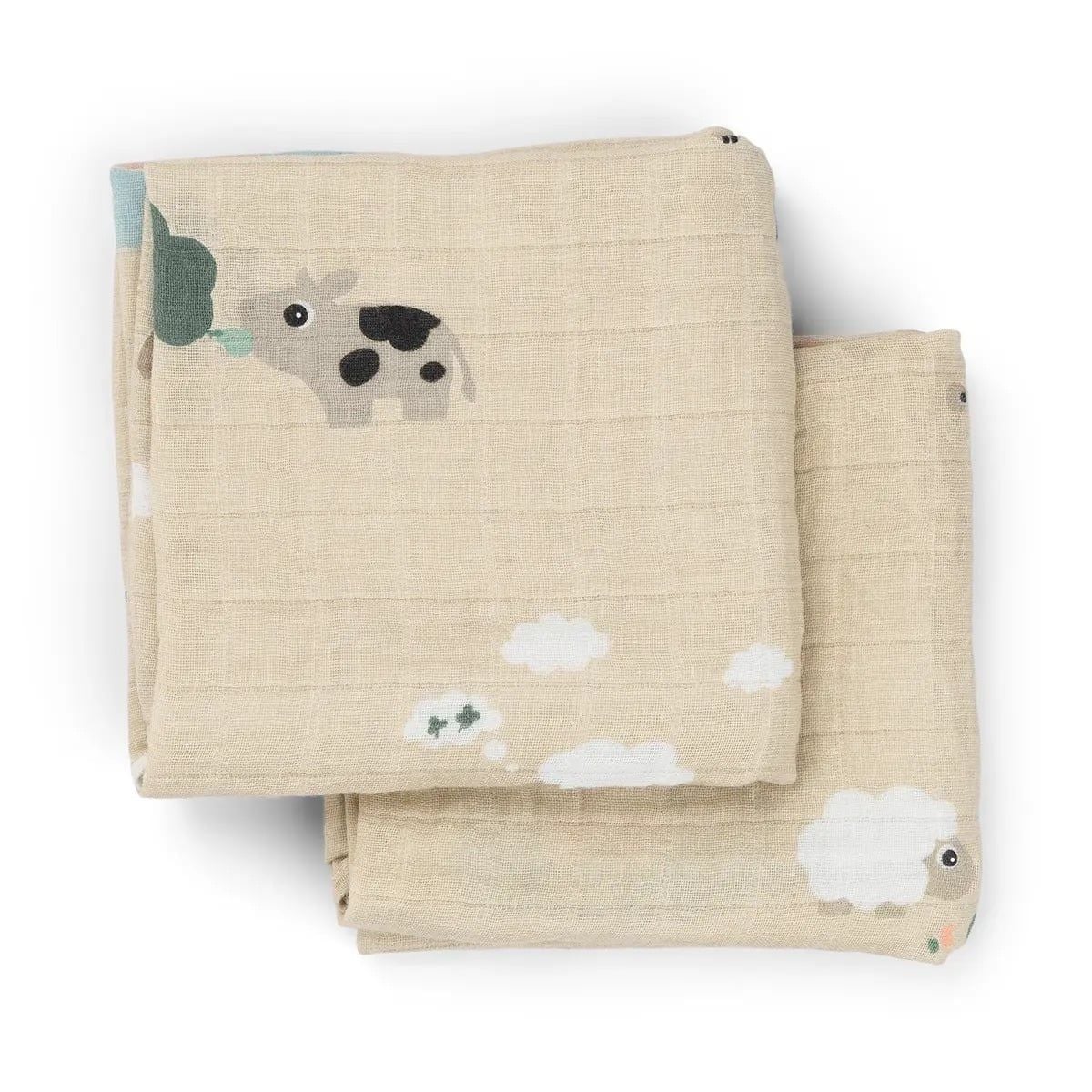 Set 2 Khăn Vỗ Ợ Tiny Farm Cotton Done By Deer (65 x 65 cm) 