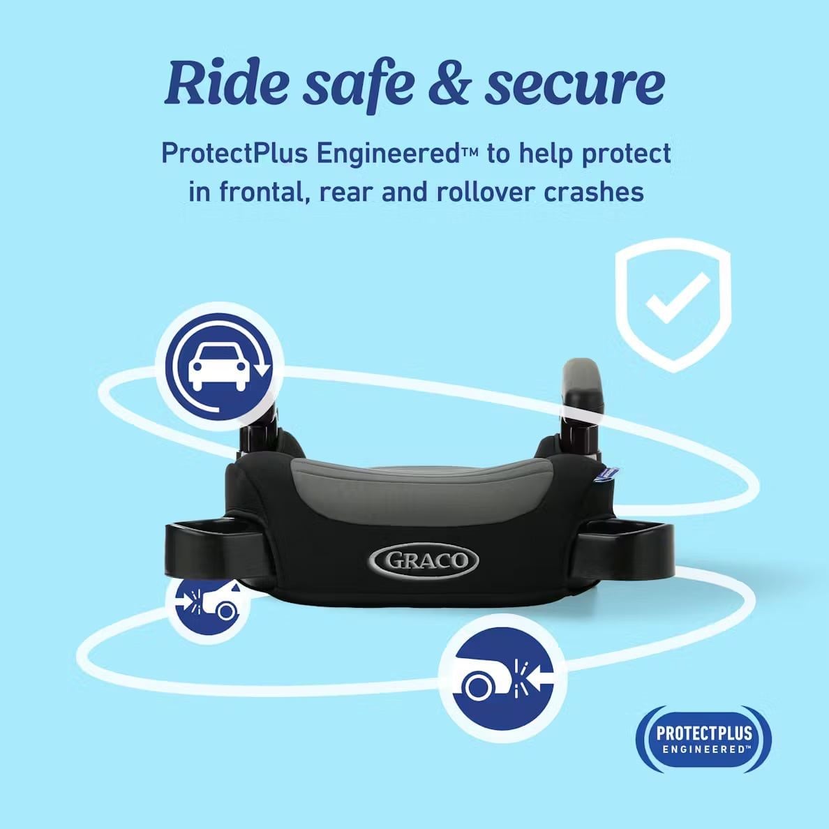  (A) Ghế Nâng Ngồi Ô Tô Graco TurboBooster 2.0 Backless Booster - Màu Denton 