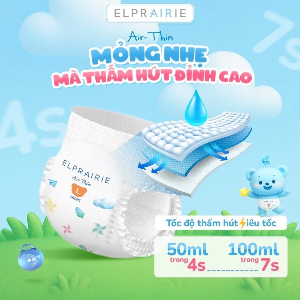  Tã/Bỉm Quần Elprairie Air Thin Nội Địa Hàn 