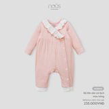  Bodysuit Dài Nous Cài Lệch Cổ Bèo Hồng 