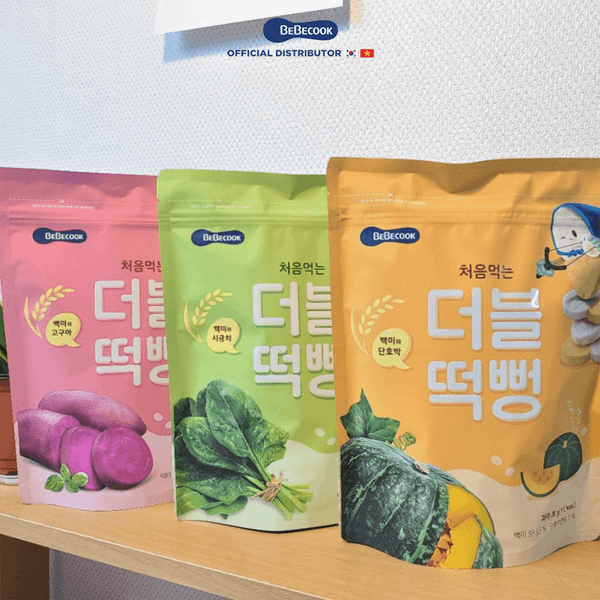  Bánh Gạo Hữu Cơ Hai Màu Bebecook Cho Bé Từ 6M+ 