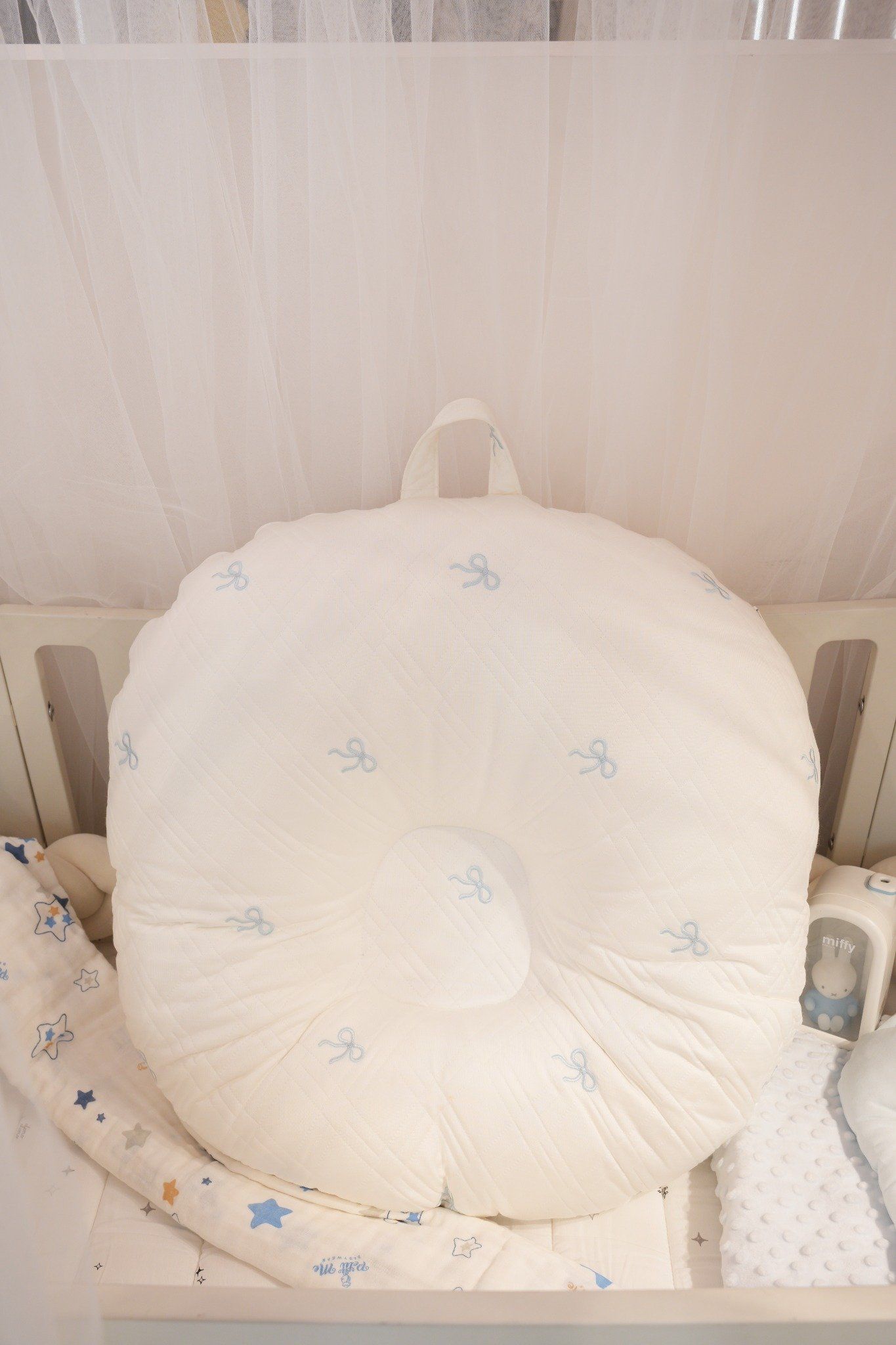  GỐI CHỐNG TRÀO NGƯỢC ROTOTO BEBE VẢI DURARON - NƠ XANH 