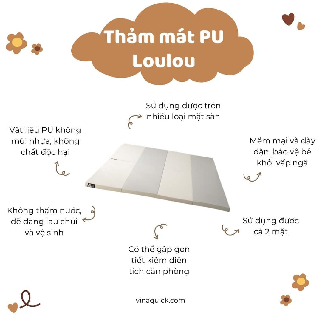  (A) THẢM MÁT PU GẤP GỌN LOULOU BY VINAQUICK 