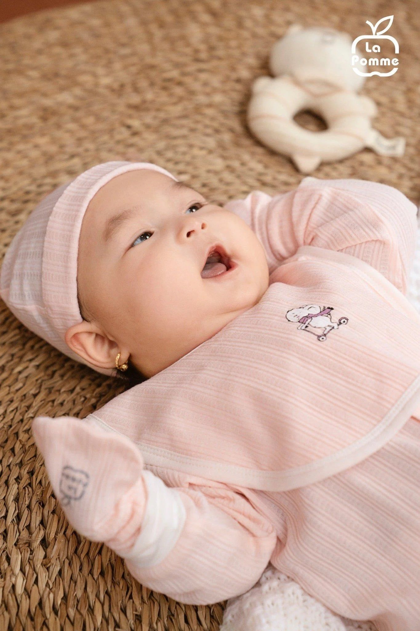 Body Tam Giác Cộc Tay La Pomme In Thú Ngộ Nghĩnh - Màu Xanh 
