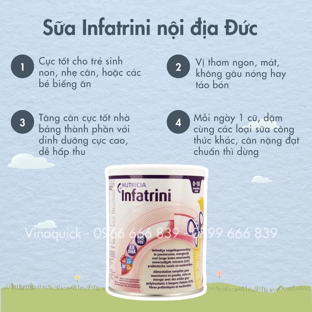  Sữa Infatrini Đức - Sữa béo cao năng lượng cho bé từ 0-18 tháng (400g) 