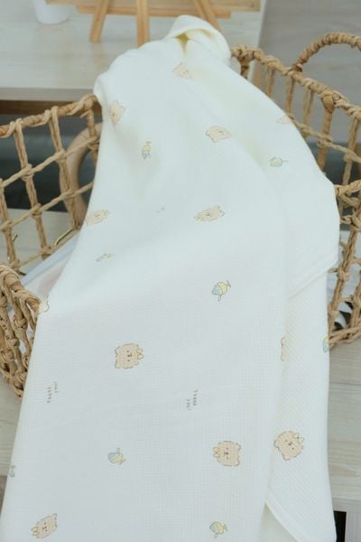  Chăn Hè Vải Tổ Ong Cho Bé Từ Sơ Sinh HV Bedding (90x130 cm) 