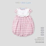  Bộ liền cộc Nous kẻ caro hồng kèm yếm 