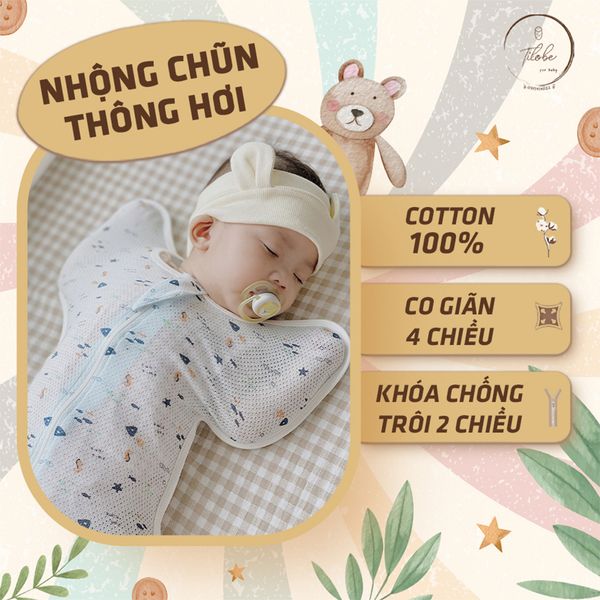  (A) Nhộng Chũn Thông Hơi Cotton Tilobe Siêu Mỏng Mềm Mịn Cho Bé 