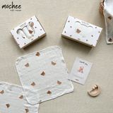  Hộp 6 khăn sữa sợi tre Mochee 30 x 30 cm - Họa Tiết Mặt Gấu 