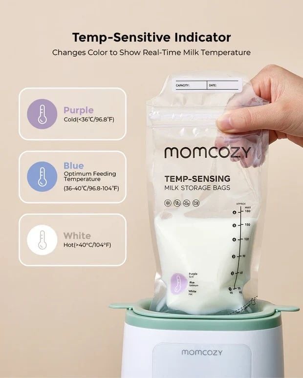  Túi Trữ Sữa Cảm Biến Nhiệt Độ Momcozy (50 Túi) 