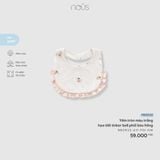  Yếm tròn Nous màu trắng họa tiết tinker bell phối bèo hồng 