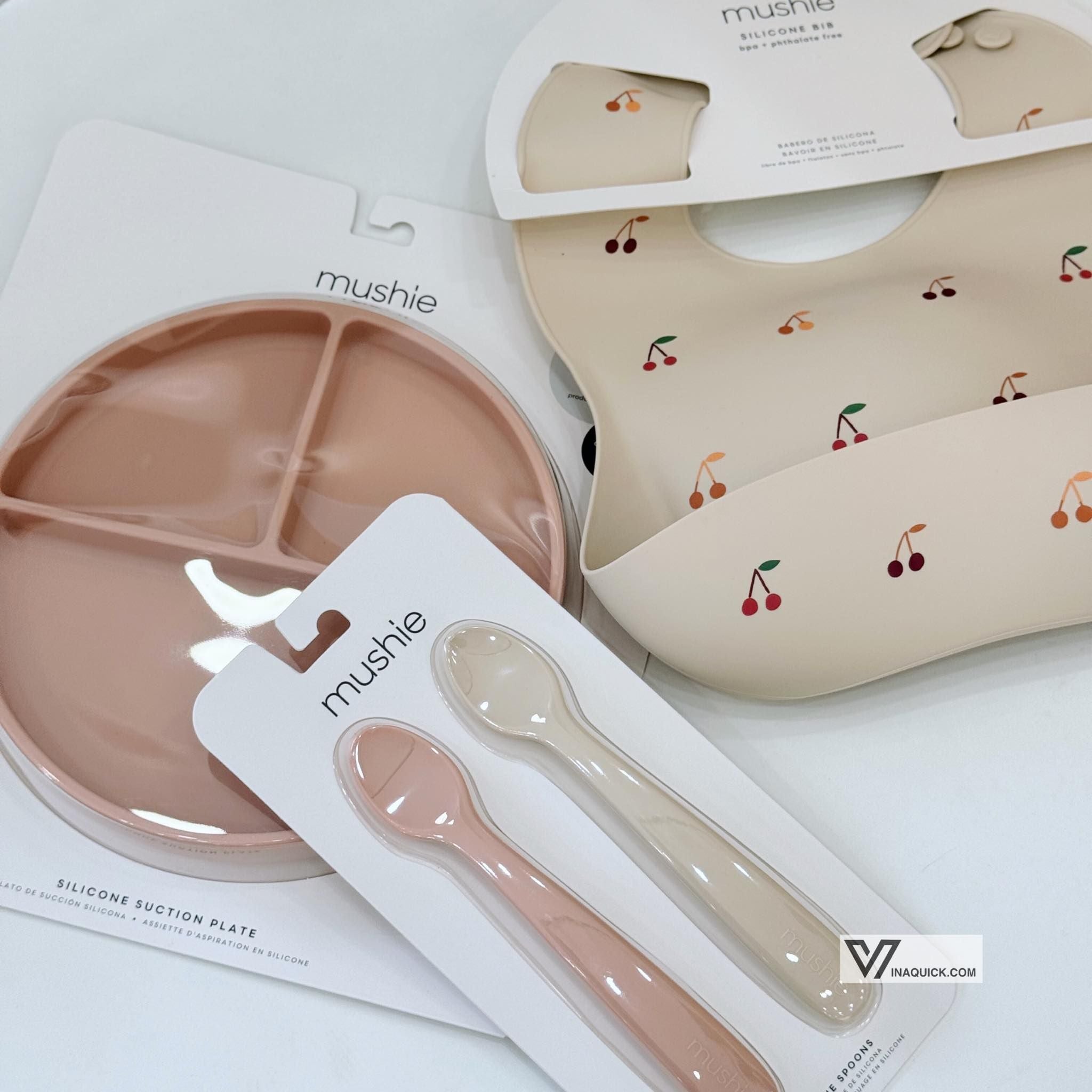  Yếm Ăn Dặm Silicone Mushie (A) 