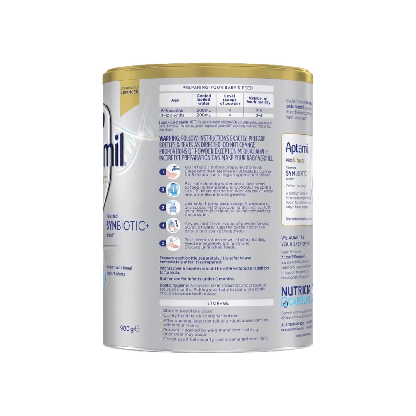  Sữa bột Aptamil Profutura Úc số 2 cho bé từ 6-12 tháng (900g) - CT 