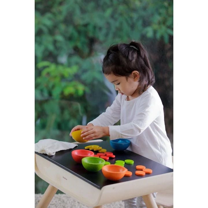  Đồ Chơi Gỗ PlanToys Cốc Phân Màu Sort & Count Cups Cho Bé 18M+ 