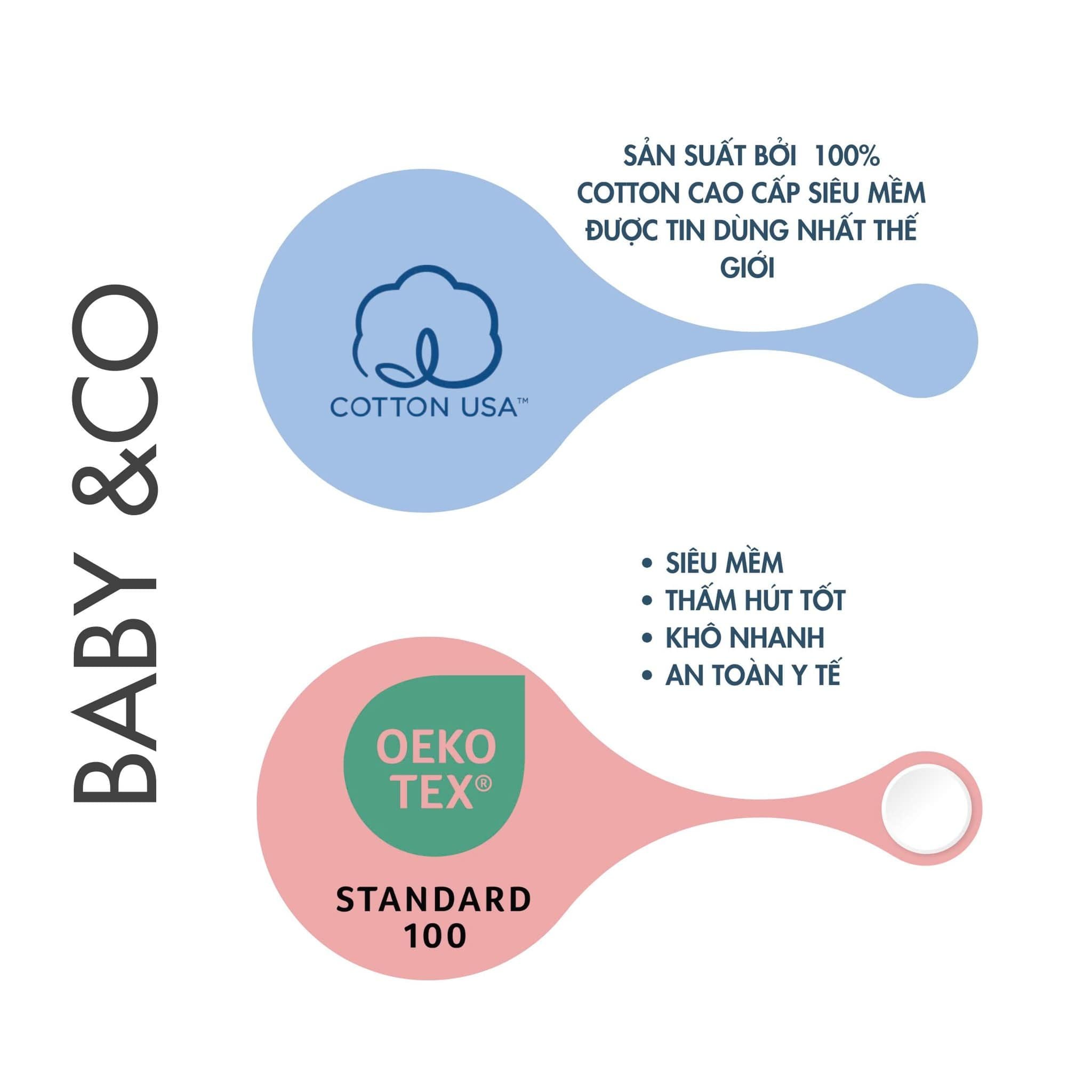  Set 3 Khăn Đa Năng Nursing Cloth cho bé Baby&Co. ( 76x76 cm) 