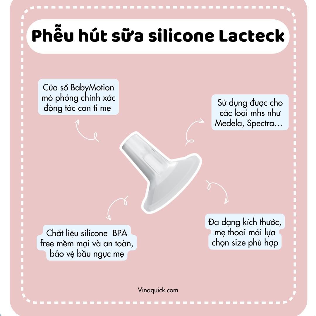  Bộ Phễu Hút Sữa Silicon Lacteck Babymotion 