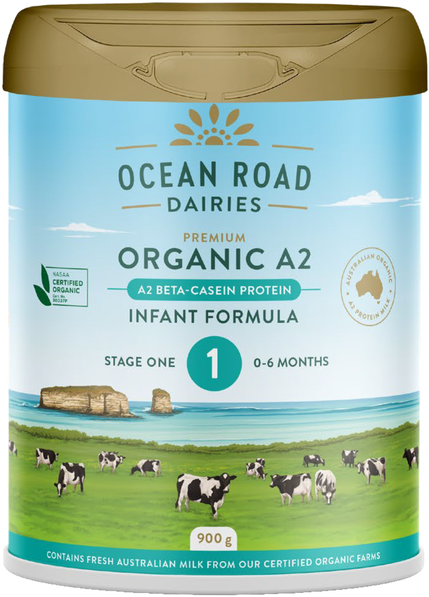  Sữa Ocean Road Dairies Infant Organic A2 Số 1 Cho Bé Từ 0-6 Tháng (900g) 