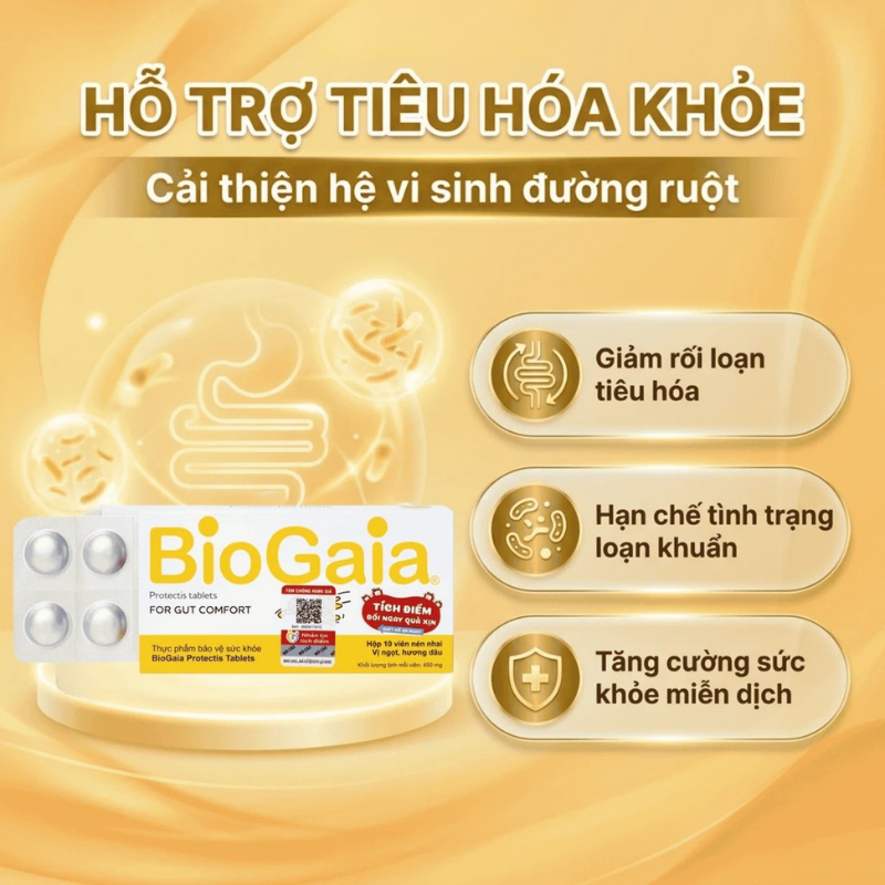  Viên bổ sung lợi khuẩn cho đường tiêu hóa BioGaia Protectis Tablets (10 viên) 