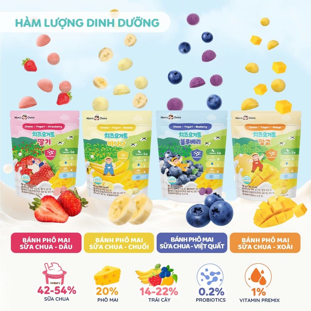  Sữa Chua Phô Mai Sấy Lạnh Mom's Choice (6M+) 