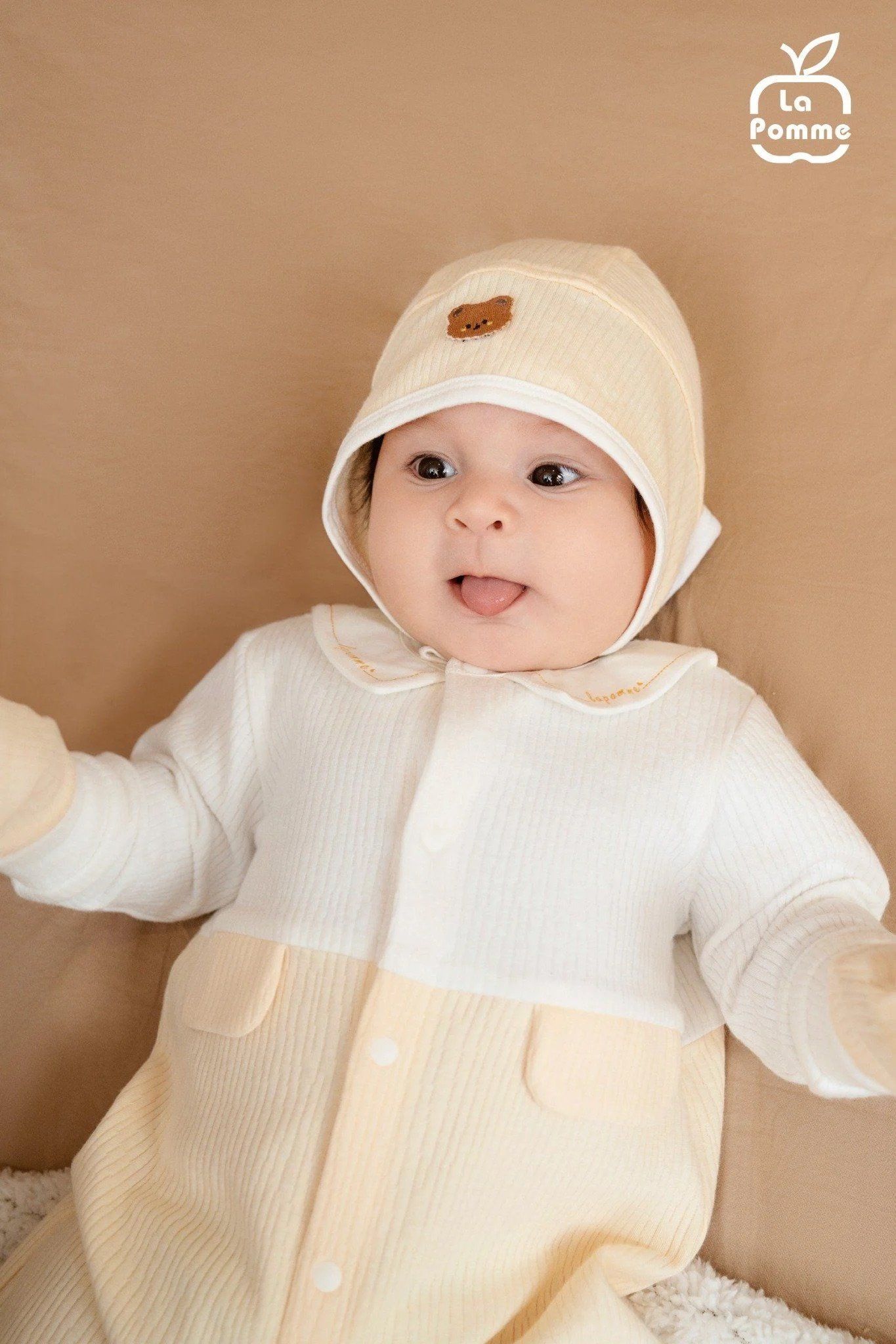  Body Dài Tay La Pomme Dệt Vân Chìm - Màu Vàng 