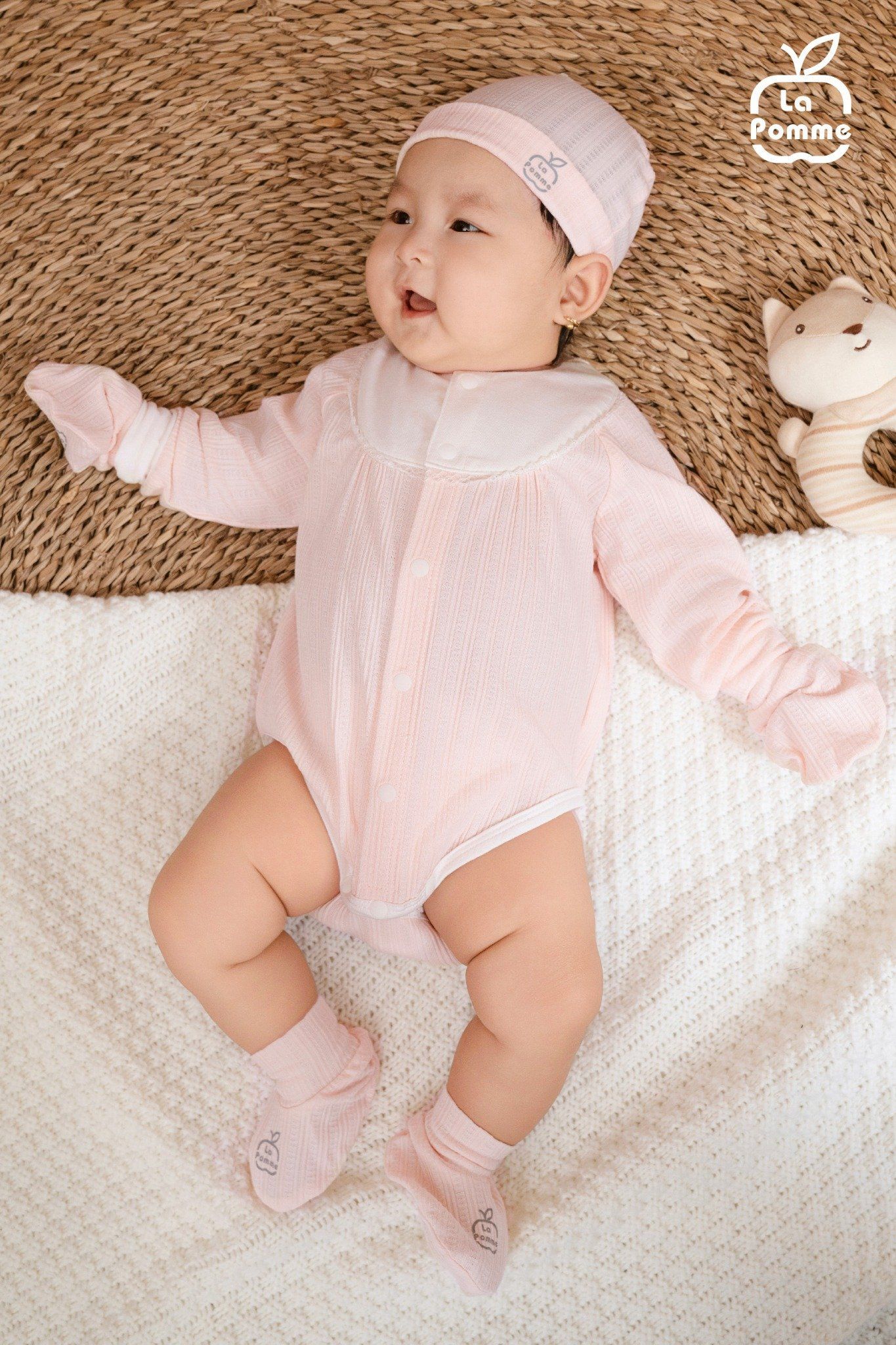  Body Tam Giác Cộc Tay La Pomme In Thú Ngộ Nghĩnh - Màu Xanh 