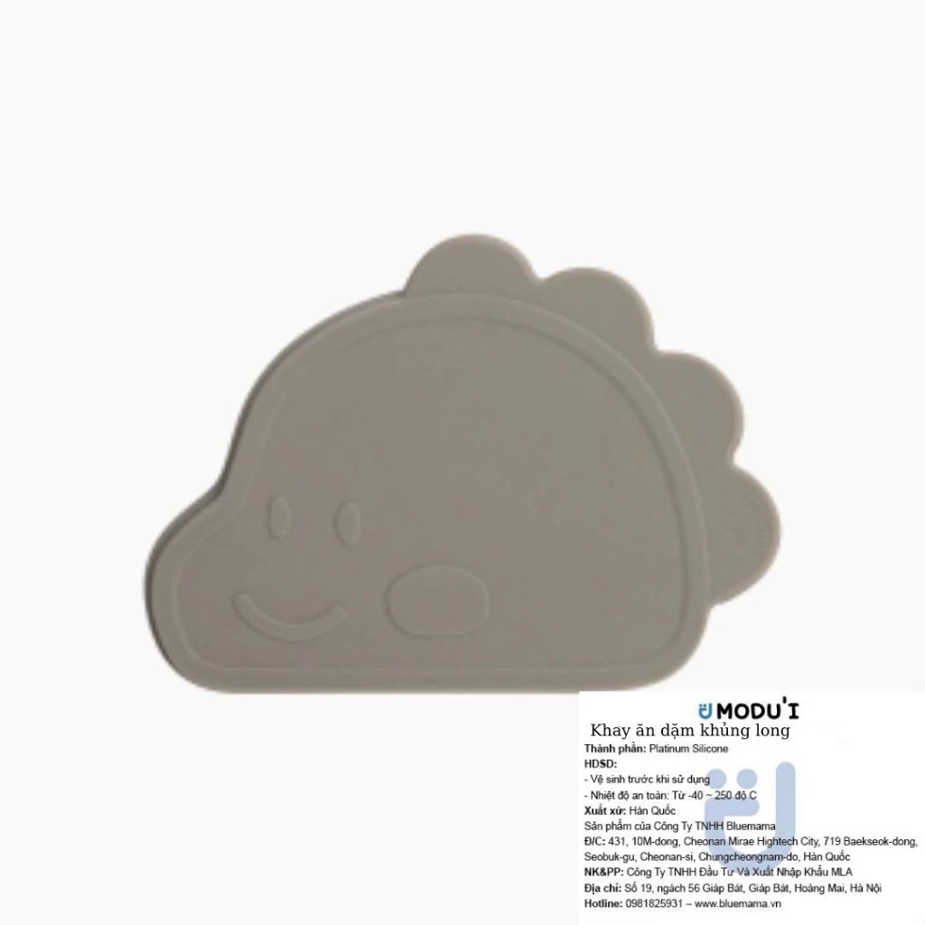  Khay Ăn Dặm Silicone Khủng Long Có Nắp Modui 