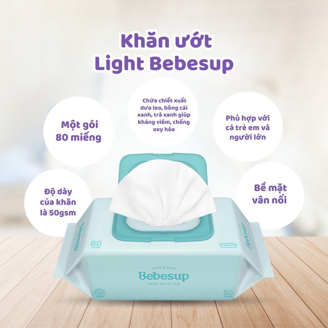  KHĂN ƯỚT BEBESUP LIGHT - 80 TỜ 