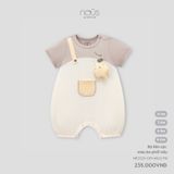  Bộ liền cộc Nous màu be phối nâu 